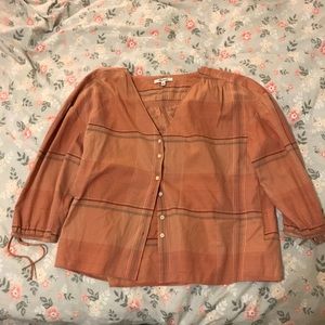 Madewell Plaid Cropped Button Down